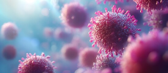 Microscopic Virus Cluster, Biomedical Illustration