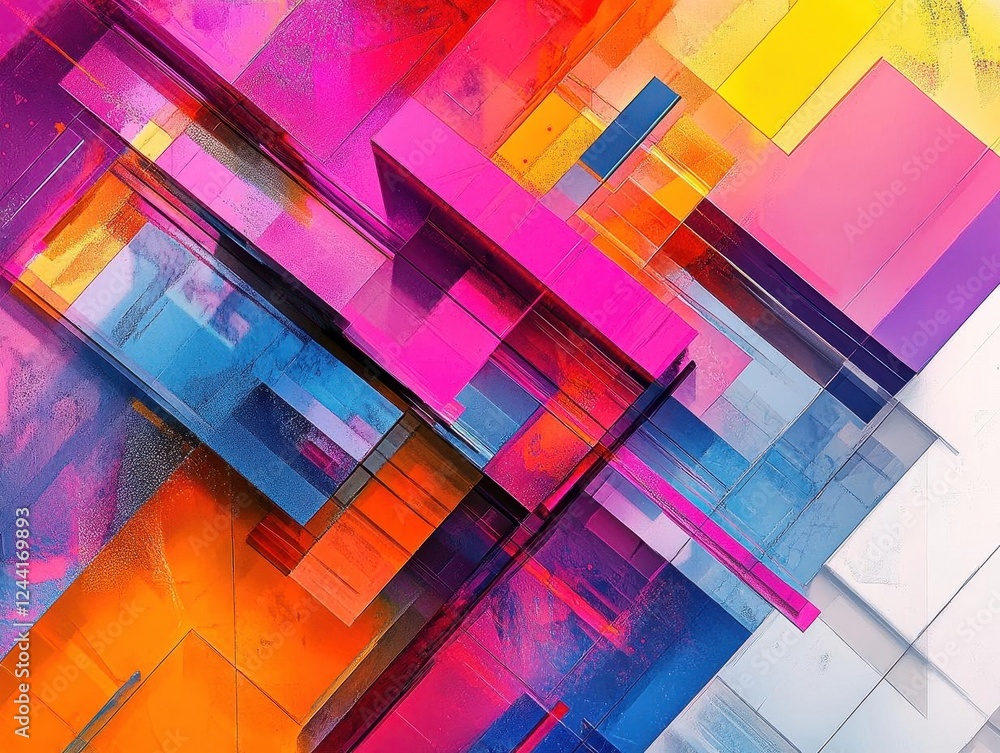 Aufkleber abstract digital background with geometric patterns