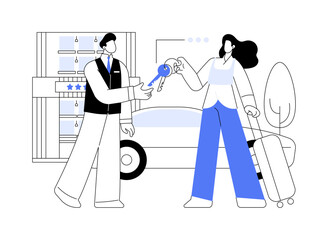 Valet parking service isolated cartoon vector illustrations.