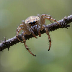 Closeup shot of a spider with background