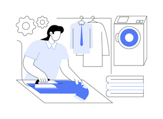 Laundry service isolated cartoon vector illustrations.
