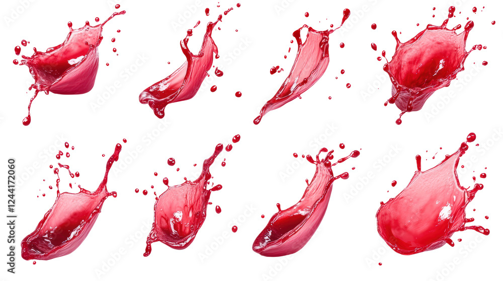 Aufkleber dynamic red liquid splash studio setting abstract isolated on transparent background
