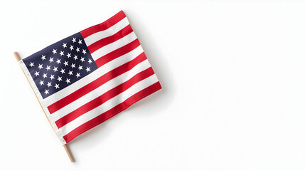 Fototapeta premium American flag on white background, patriotic symbol
