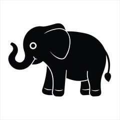 Obraz premium elephant silhouette isolated on white background 