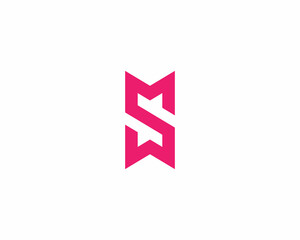 S M abstract logotype. Creative minimalistic style monogram. Modern icon sign.  illustration.