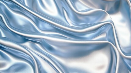 Obraz premium Light pastel blue and silver satin background with flowing folds. Elegant, smooth, and fresh, suitable for beauty and luxury themes.