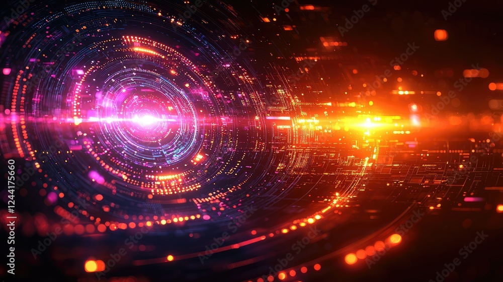 Poster abstract digital network data flow visualization