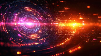 Obraz premium Abstract Digital Network Data Flow Visualization