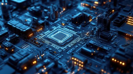 Obraz premium 3D Abstract Industrial Background with Futuristic Elements