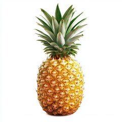 Fototapeta premium Single Pineapple Isolated on White Background for Bold Tropical Statements