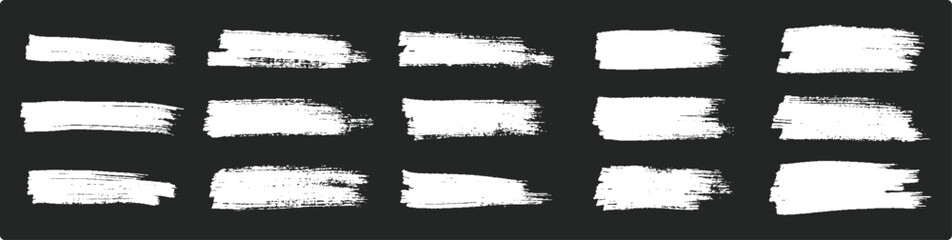 Set of Hand-Painted Brush Strokes On a Black Background