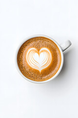 Cup of Cappuccino With Creamy Foam isolated on white background