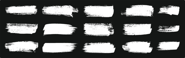 Set of Hand-Painted Brush Strokes On a Black Background