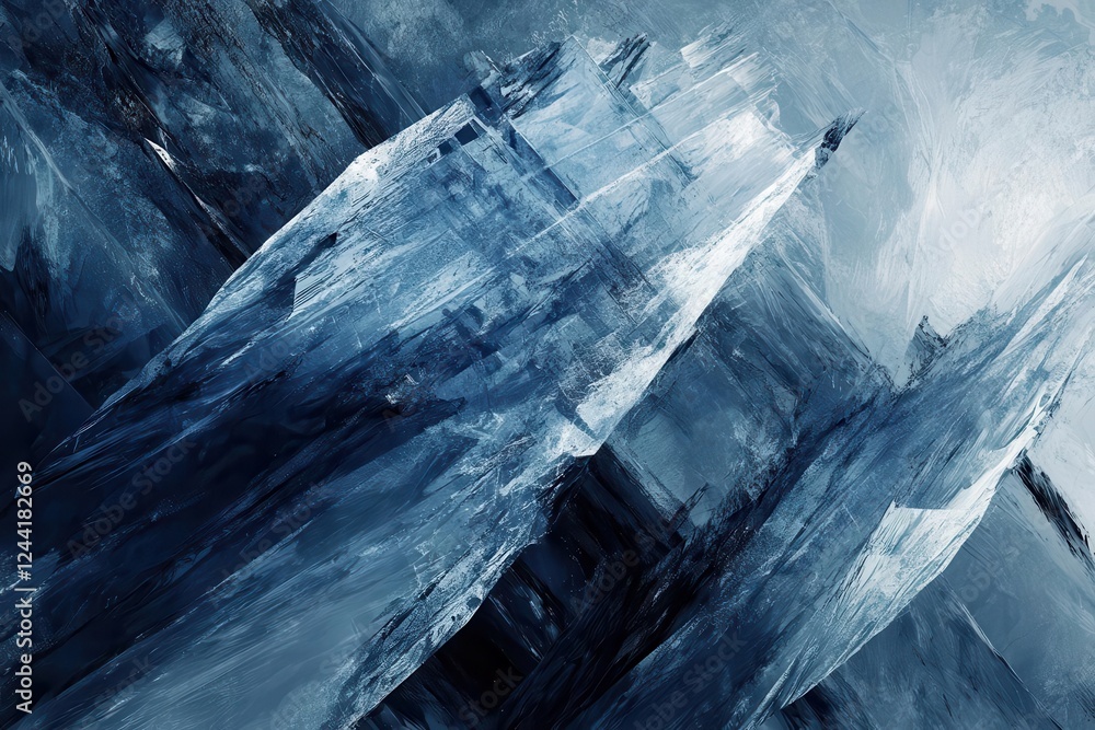 Poster abstract textured background with distressed paint strokes in blue and grey tones for bold visual de