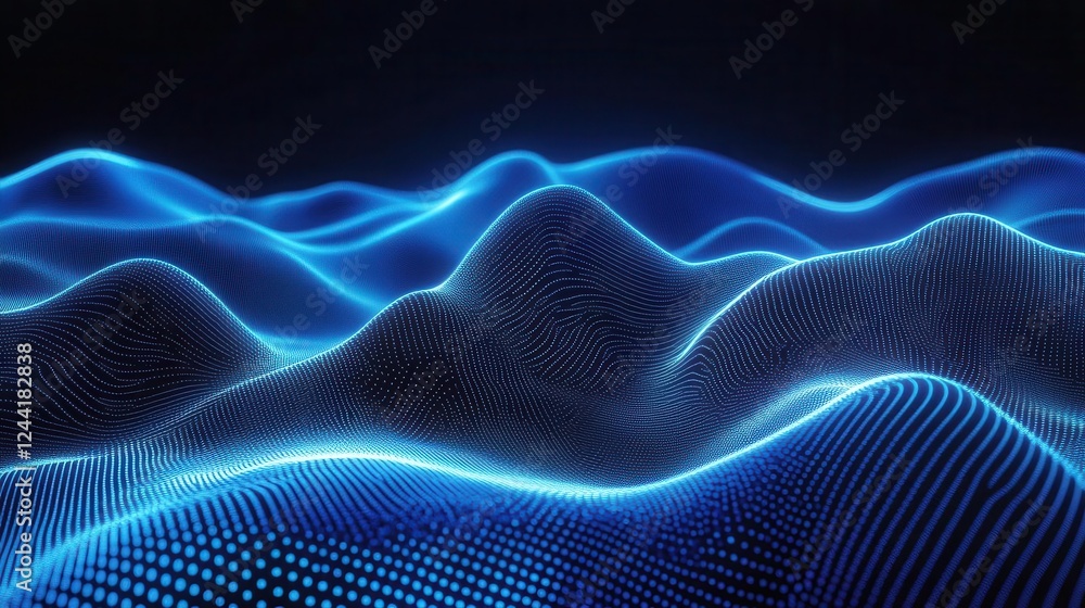 Poster abstract vector blue technology concept background with futuristic digital grids and neon circuits