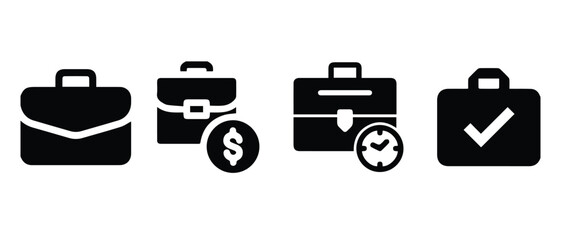 Briefcase Icon Dollar Time Bag Vector