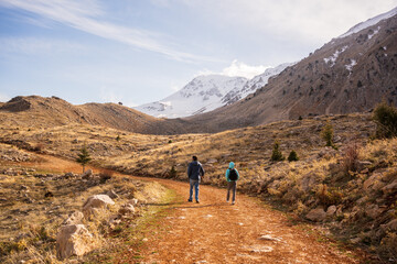 hiking in the mountains