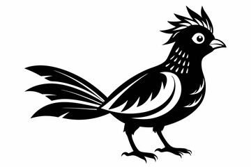 cuckoo silhouette line art vector illustration with a white background