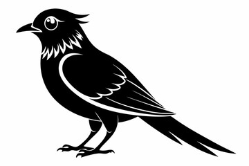 Obraz premium cuckoo silhouette line art vector illustration with a white background