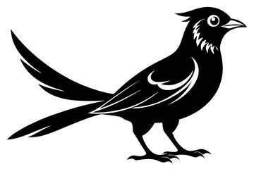 cuckoo silhouette line art vector illustration with a white background