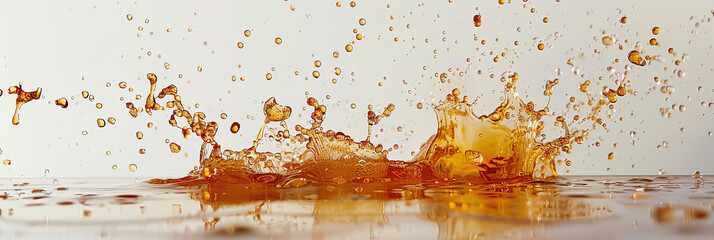 Fototapeta premium Bright splash of orange water on white background.