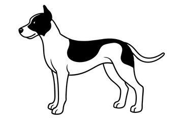 dog silhouette line art vector illustration with a white background