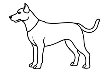 dog silhouette line art vector illustration with a white background