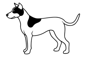 dog silhouette line art vector illustration with a white background