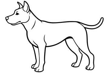 dog silhouette line art vector illustration with a white background