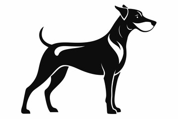 dog silhouette line art vector illustration with a white background