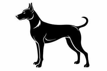 dog silhouette line art vector illustration with a white background