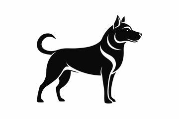dog silhouette line art vector illustration with a white background