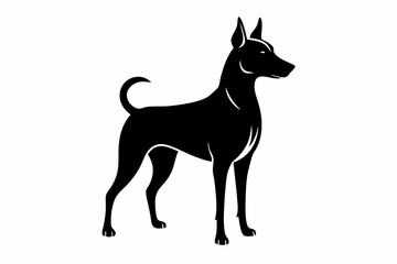 dog silhouette line art vector illustration with a white background