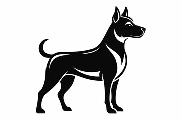 dog silhouette line art vector illustration with a white background