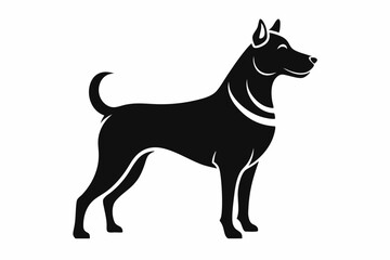 dog silhouette line art vector illustration with a white background