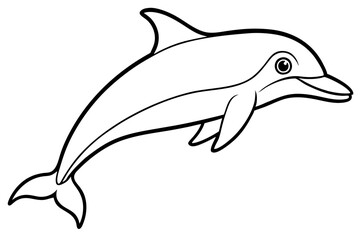 Obraz premium dolphin silhouette line art vector illustration with a white background