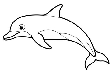 Fototapeta premium dolphin silhouette line art vector illustration with a white background