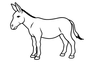 Obraz premium donkey silhouette line art vector illustration with a white background