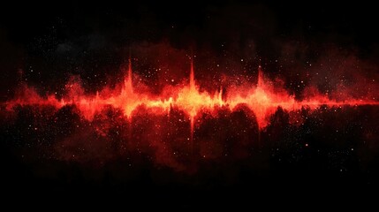 Fiery Abstract Wave Across Dark Background