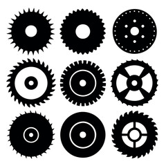 Collection of Vector Saw Blade and Cutting Tool Icons