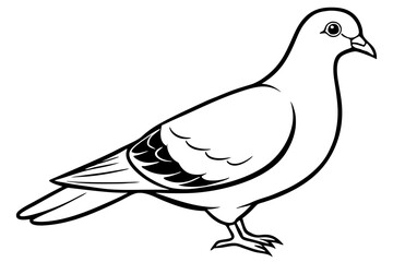 dove silhouette line art vector illustration with a white background