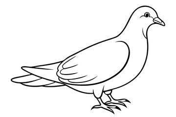 dove silhouette line art vector illustration with a white background