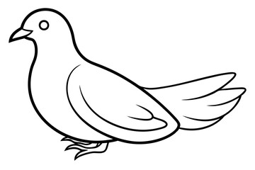 Obraz premium dove silhouette line art vector illustration with a white background