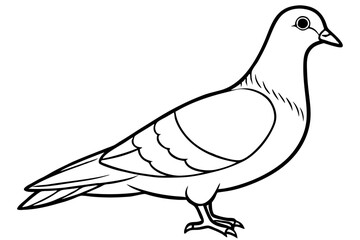 dove silhouette line art vector illustration with a white background