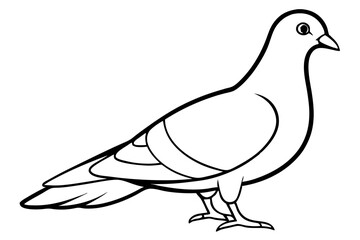 dove silhouette line art vector illustration with a white background