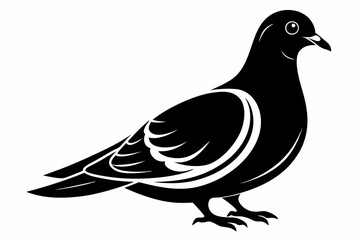 dove silhouette line art vector illustration with a white background