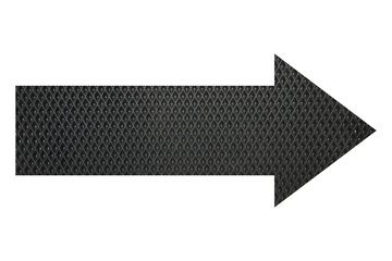 Arrow with texture of rubber mat isolated on white