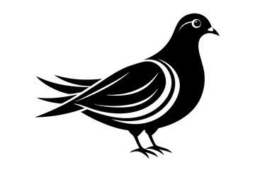 dove silhouette line art vector illustration with a white background