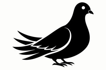 dove silhouette line art vector illustration with a white background