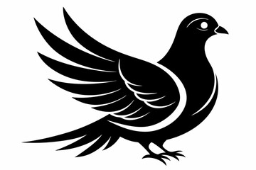 dove silhouette line art vector illustration with a white background